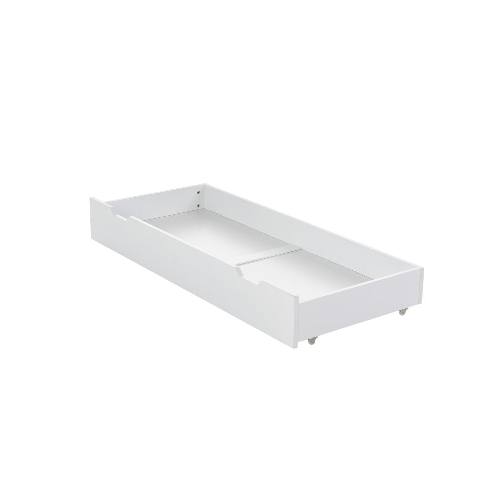 white cot under drawer