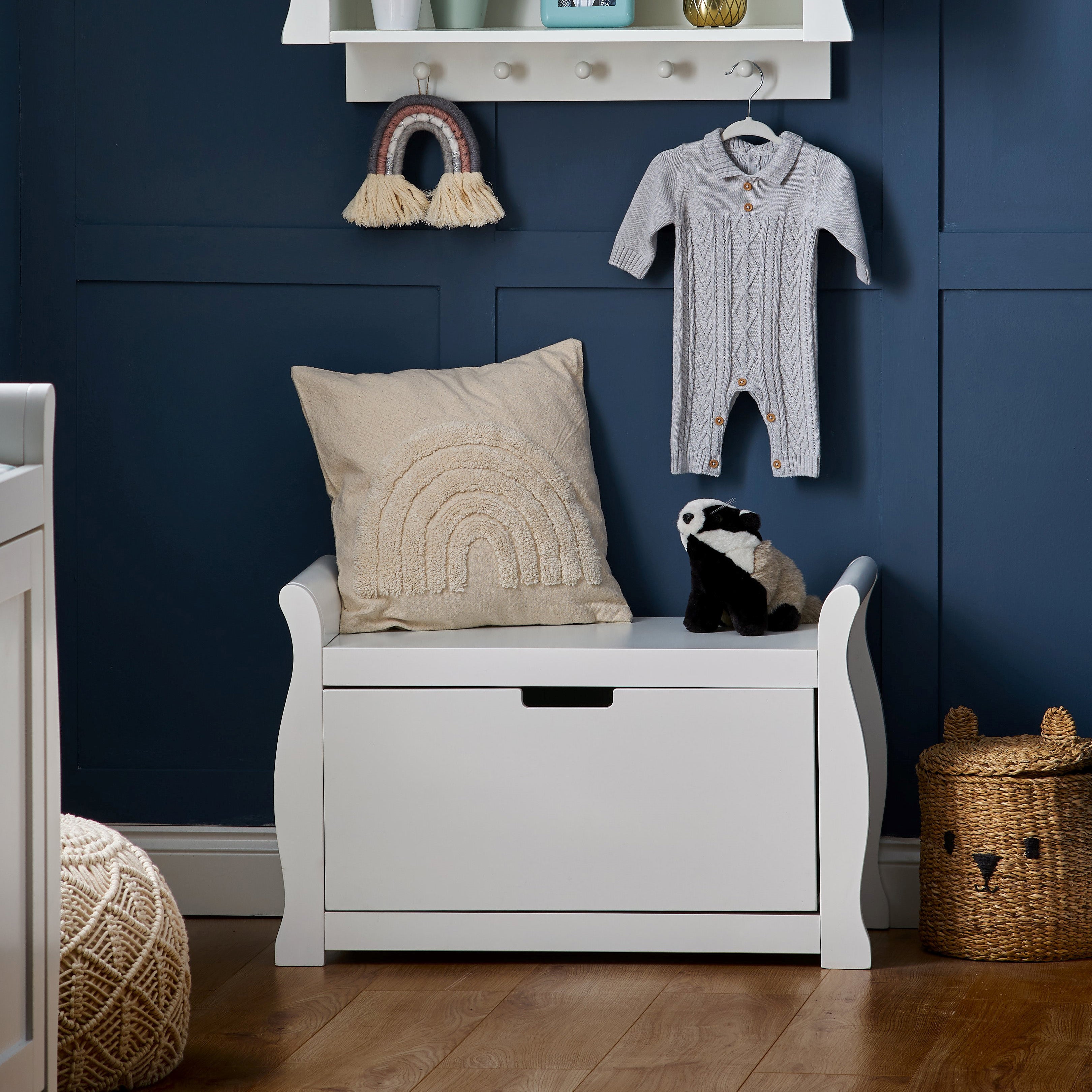 Stamford Sleigh Toy Box White – Obaby - Main Image