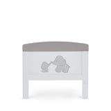 Grace Inspire Cot Bed & Fibre Mattress - Me & Mini Me Elephants - Grey