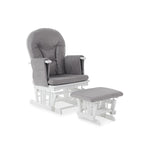 Wooden Gliding Nursery Chair with cushioned seat & gliding stool