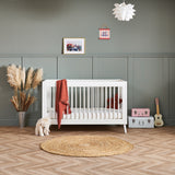 Cot Bed with rails, on lowest setting