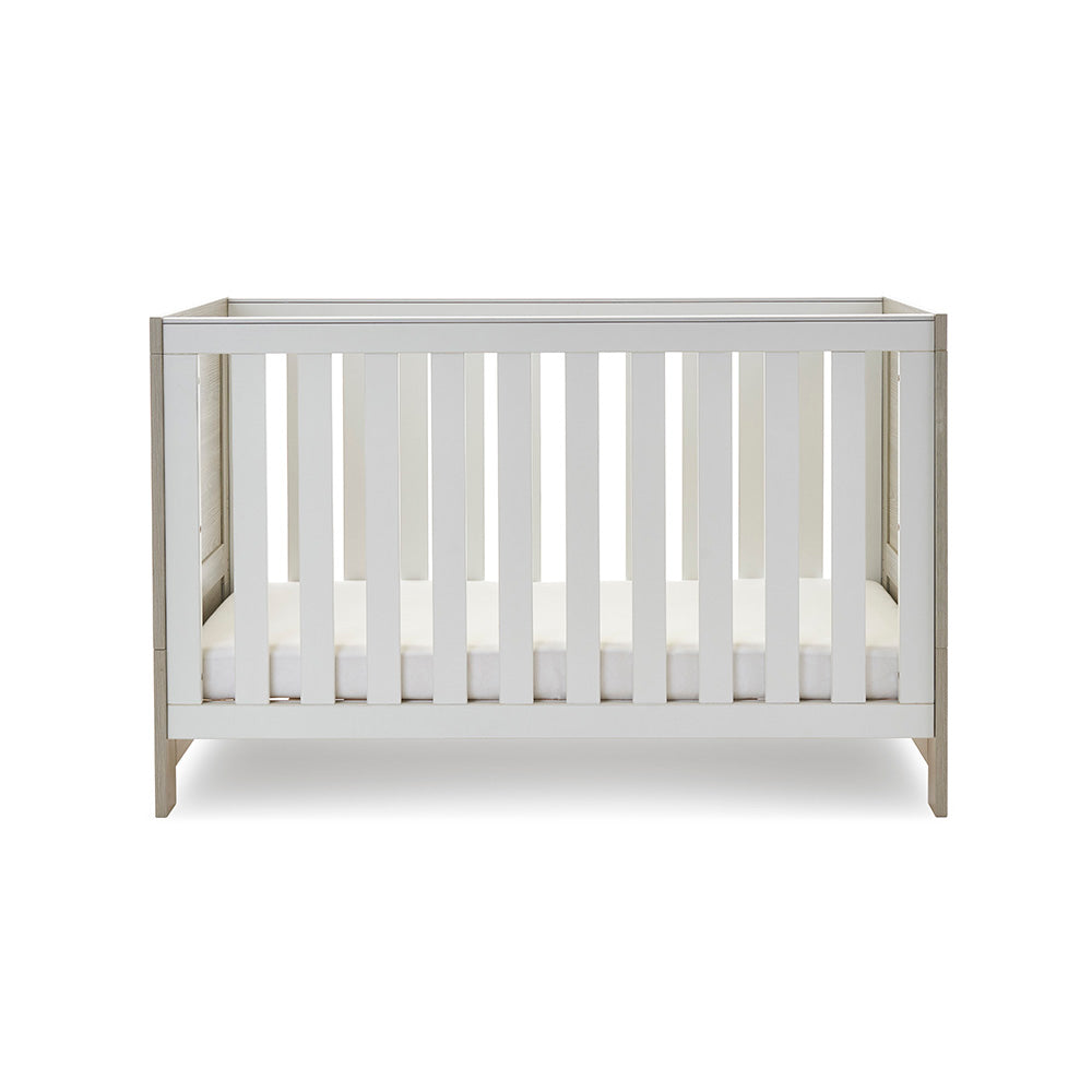 Cot Bed with solid ends, base on the lowest setting