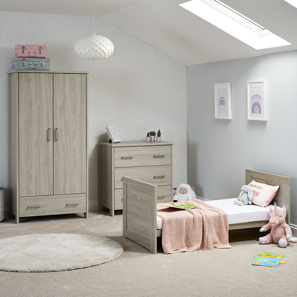 Cot Bed converted into toddler bed by removing the sides - Solid Ends