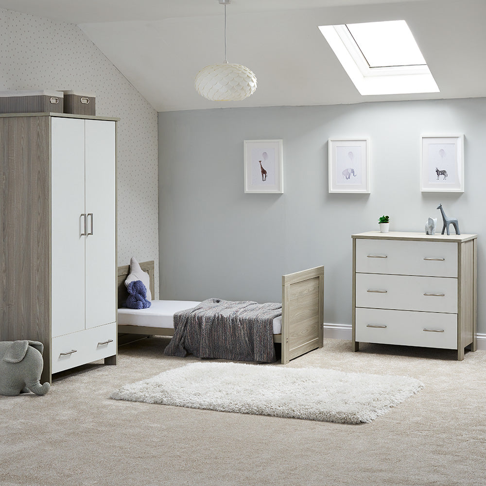Cot Bed converted into day bed with matchng changing unit & wardrobe