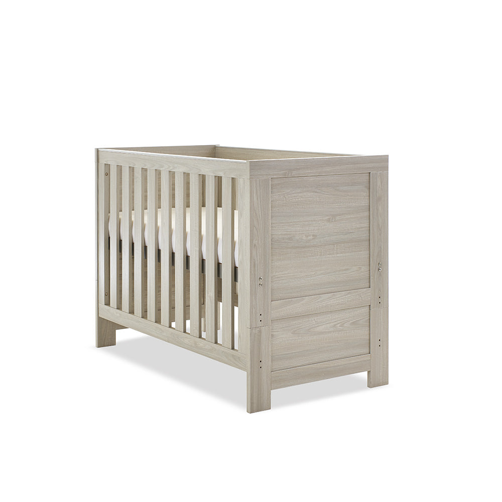 Mini Cot Bed with solid ends base on new born mode.