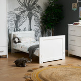Mini Cot Bed converted into toddler bed, with soild ends