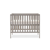 Cpmapct Cot, with base on new born level, teething rails on 2 sides, rails on ends.