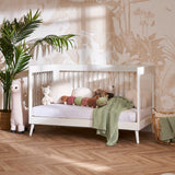 Acrylic Cot bed in Day bed mode, by removing front rail.