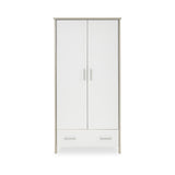 Compact Double Wardrobe With 2 Doors & Drawer at the bottom with metal handles.