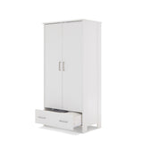 Double wardrobe with 2 doors & drawer at the bottom with middle handles.