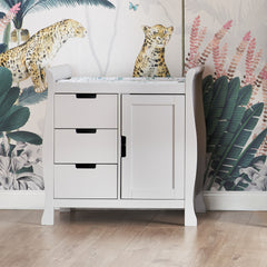 Dresser, Grey Dresser, Sleigh Dresser, Sleigh Changing Unit