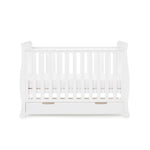 Sleigh Mini Cot Bed - Base on middle setting, under drawer included