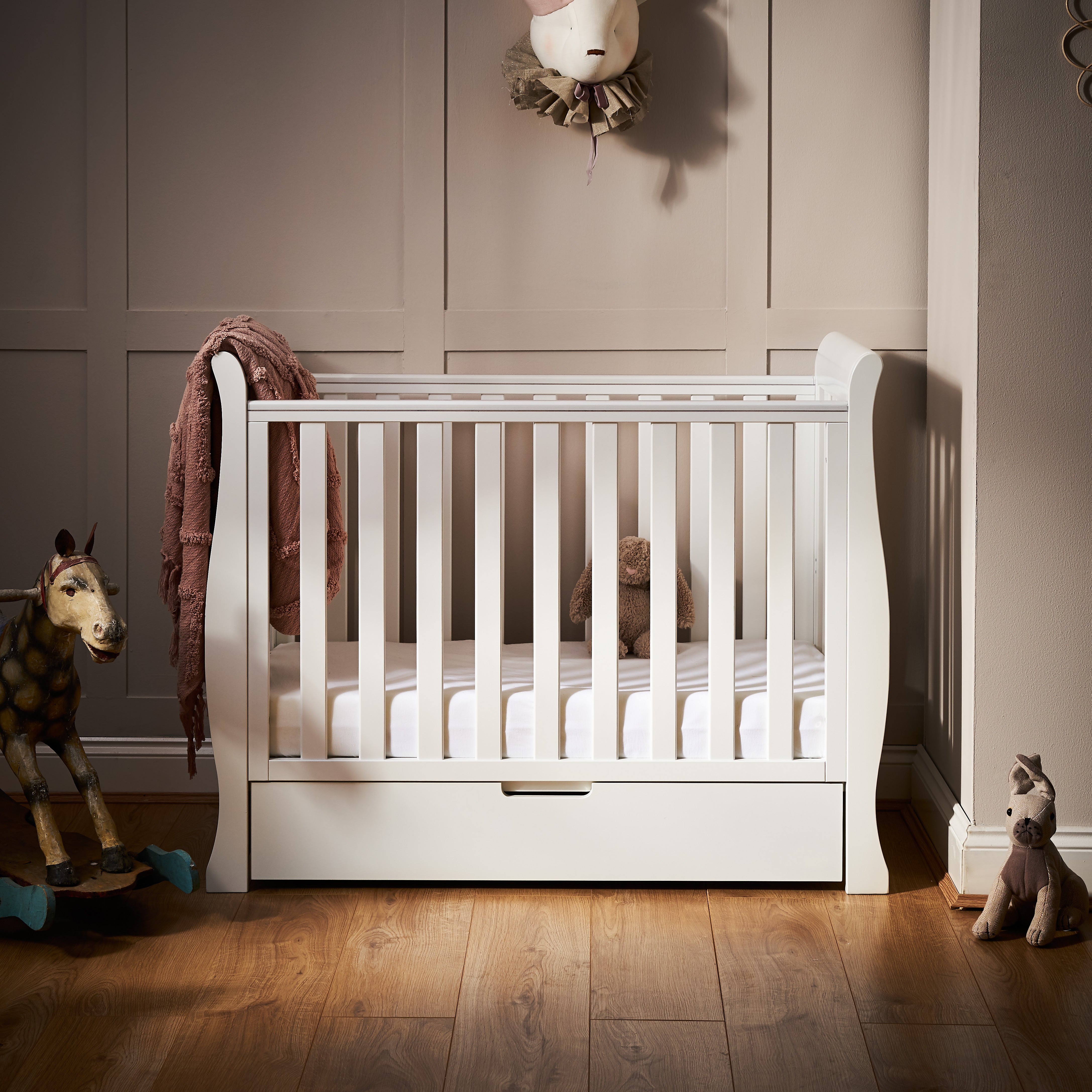 White Cot, Sleigh Cot, Mini Sleigh Cot