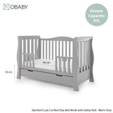 Stamford Luxe Sleigh Cot Bed - Warm Grey