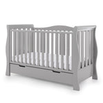 Sleigh Cot Bed with under drawer, base on the lowest setting