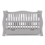 Sleigh Cot Bed with rails on all 4 side, base at new born mode & under drawer .