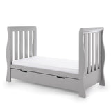 Sleigh Cot Bed, converted into toddler bed by removing the sides. Under Drawer Included.
