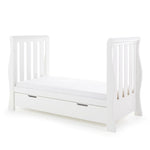 Sleigh Cot Bed with sides removed to create a toddler bed