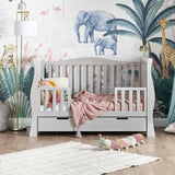 Sleigh Cot Bed, with toddler safety rails included & Under drawer