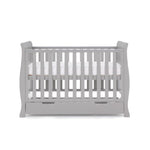 Sleigh Mini Cot Bed with curved ends, under drawer included.