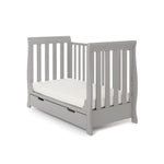 Sleigh Mini Cot Bed with front side removed creating a day bed. Under Drawer Included