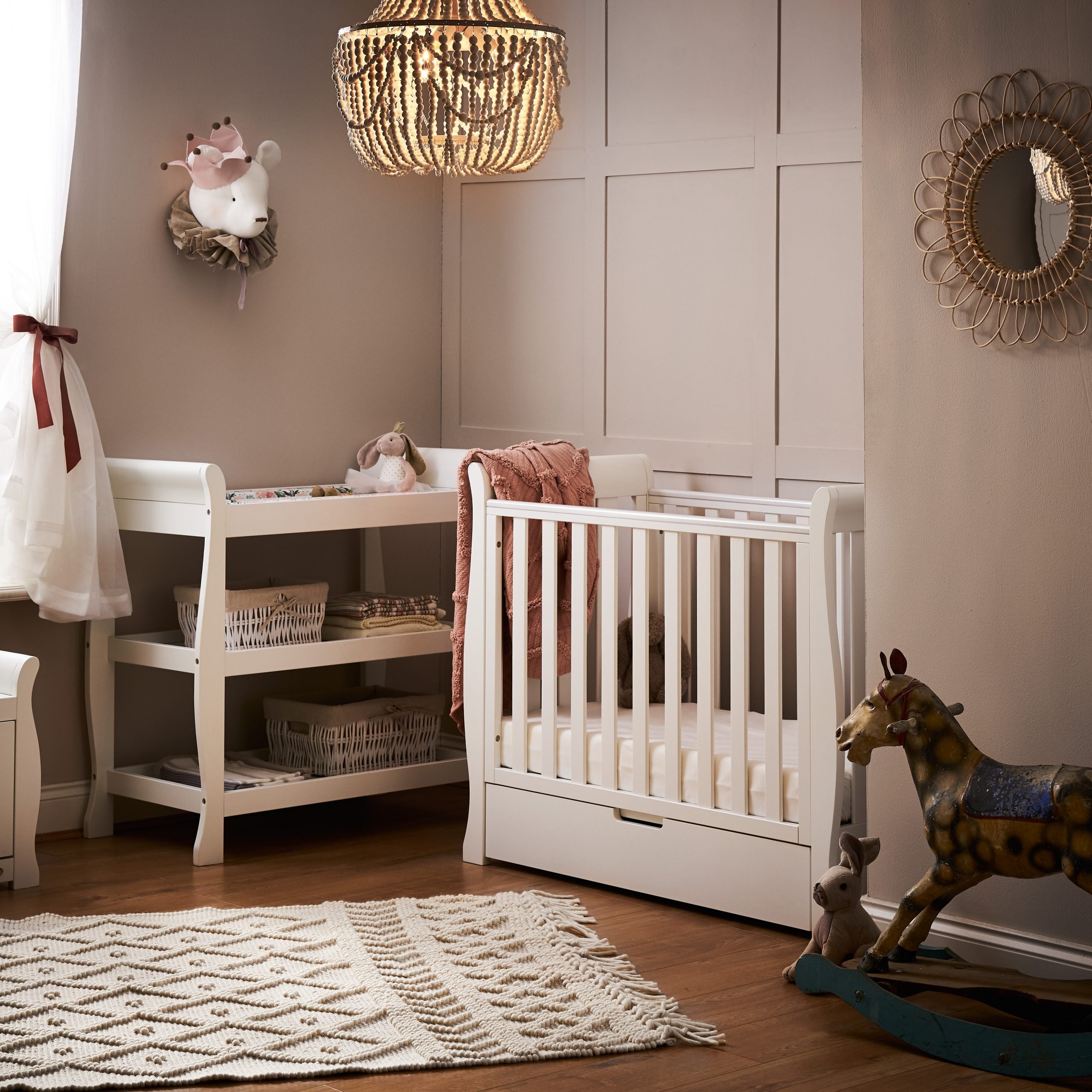 Stamford Space Saver Sleigh Piece Room Set White – Obaby