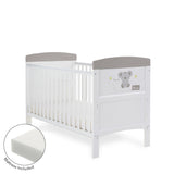 Grace Inspire Cot Bed & Fibre Mattress - Hello World Koala - Grey