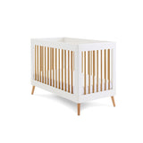 Maya Mini Cot Bed - White With Natural