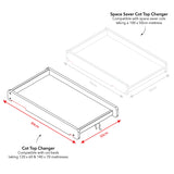 Grace Cot Bed, Cot Top Changer + Fibre Mattress - White