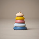 Stacking rings stacked in a variety of different textures and colours