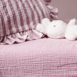 Muslin Fitted Sheet 140cm x 70cm - Berry