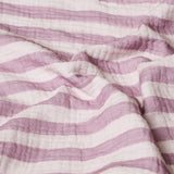 Muslin Fitted Sheet 140cm x 70cm - Berry Stripe