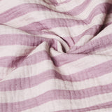Muslin Fitted Sheet 140cm x 70cm - Berry Stripe