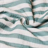 Muslin Fitted Sheet 120cm x 60cm - Ocean Stripe