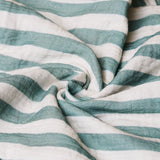Muslin Fitted Sheet 140cm x 70cm - Ocean Stripe