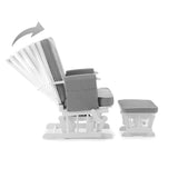 Wooden Gliding Nursery Chair with cushioned recline & gliding stool. 