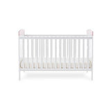 Grace Inspire Cot Bed & Fibre Mattress - Me & Mini Me Elephants - Pink