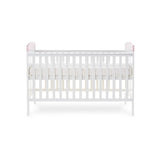Grace Inspire Cot Bed & Fibre Mattress - Me & Mini Me Elephants - Pink