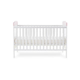 Grace Inspire Cot Bed & Fibre Mattress - Me & Mini Me Elephants - Pink
