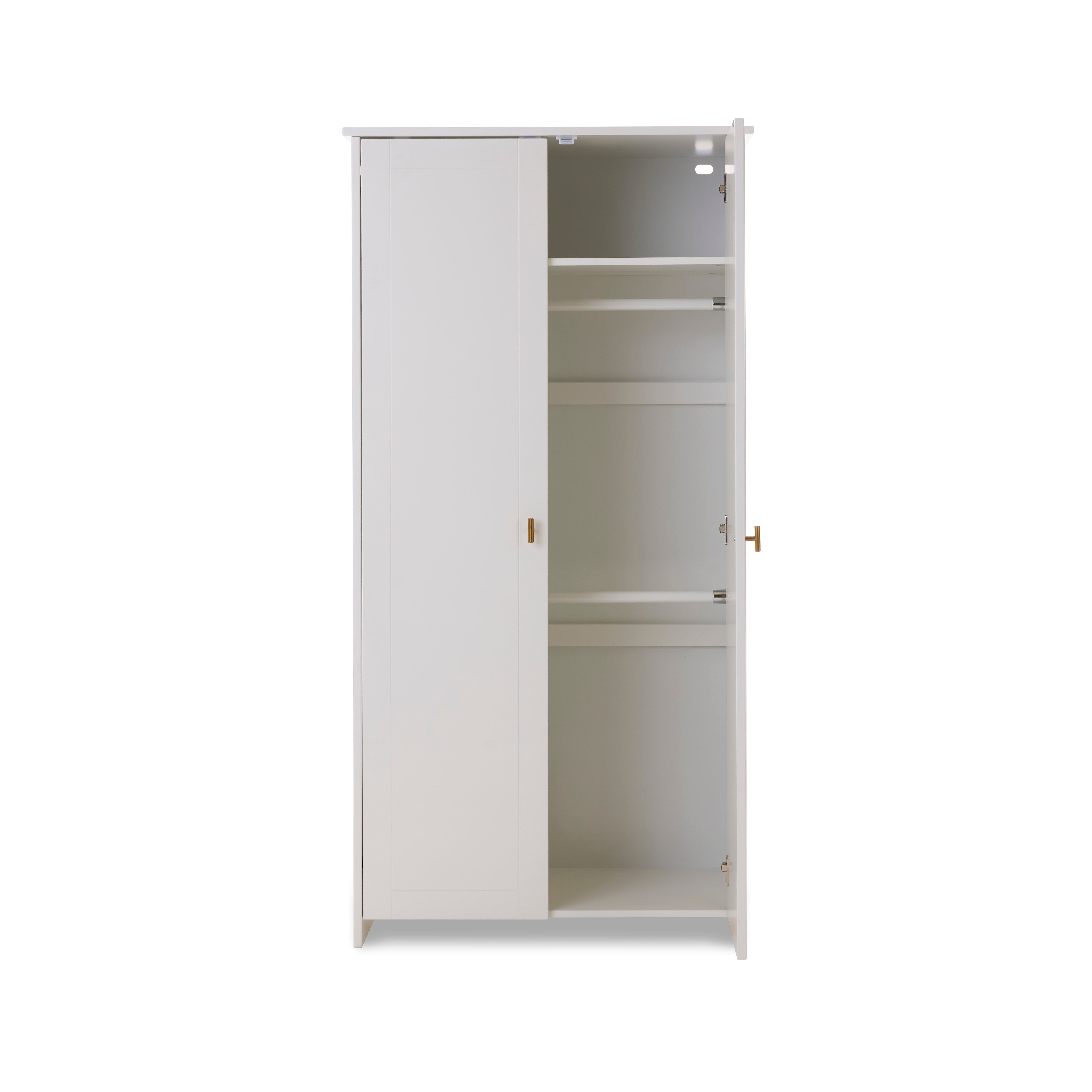 Evie wardrobe one door open showing two rails | Obaby