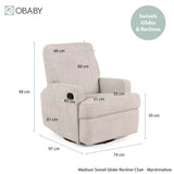 Madison Glider Recliner Chair – Chenille Marshmallow