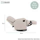 Madison Glider Recliner Chair – Chenille Marshmallow