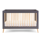 Maya Scandi Cot Bed showing base has 3 levels. 