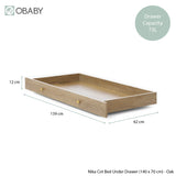 Nika 140 x 70cm Under Drawer - Oak