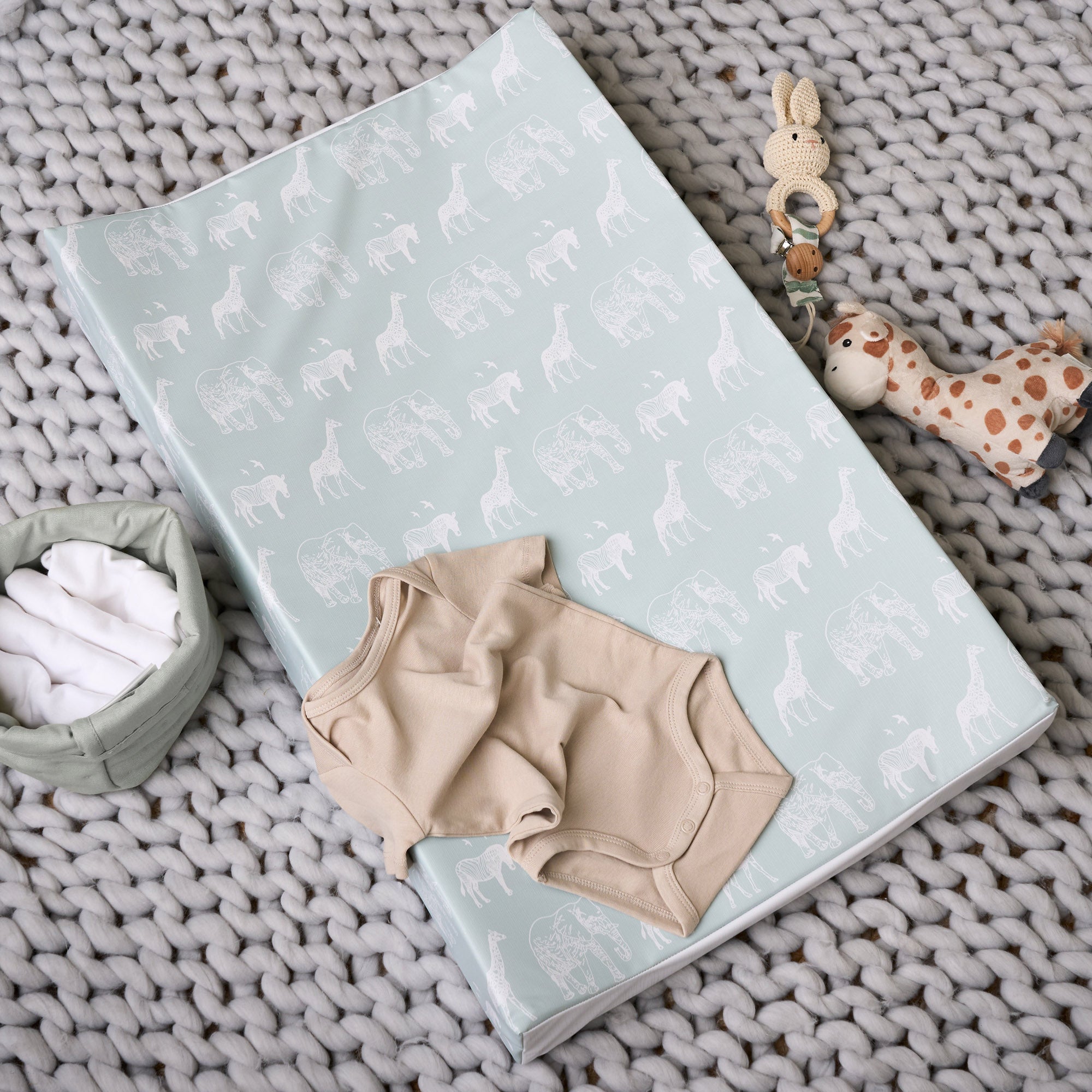 Wedge Changing Mat - Safari Sage Print – Obaby
