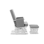 Gliding, reclining nursery chair with matching stool