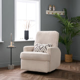 Madison Electric Swivel Glider Recliner Chair - Teddy Fabric Ivory