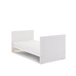 Mini Cot Bed converted into toddler bed with solid ends 