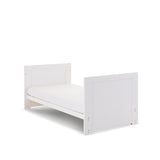 Mini Cot Bed converted into toddler bed with solid ends 