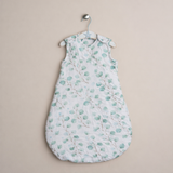 Botanical muslin baby sleeping bag with press stud around the shoulder & arms 